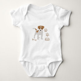 Niedlicher Hund Welpe Paw Druckmuster Baby Strampler