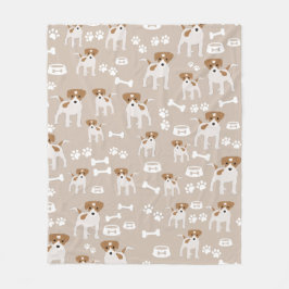 Niedlicher Hund Welpe Paw Druckmuster Fleecedecke