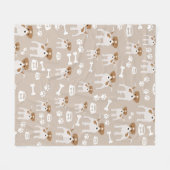 Niedlicher Hund Welpe Paw Druckmuster Fleecedecke (Vorderseite (Horizontal))