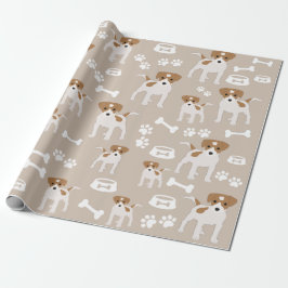 Niedlicher Hund Welpe Paw Druckmuster Geschenkpapier