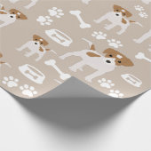 Niedlicher Hund Welpe Paw Druckmuster Geschenkpapier (Ecke)