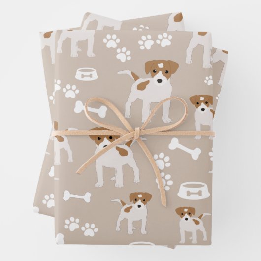 Niedlicher Hund Welpe Paw Druckmuster Geschenkpapier Set (Beispiel)
