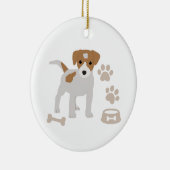 Niedlicher Hund Welpe Paw Druckmuster Keramik Ornament (Rechts)