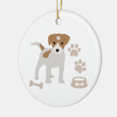 Niedlicher Hund Welpe Paw Druckmuster Keramik Ornament (Links)
