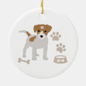 Niedlicher Hund Welpe Paw Druckmuster Keramik Ornament (Hinten)