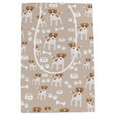 Niedlicher Hund Welpe Paw Druckmuster Mittlere Geschenktüte (Vorderseite)