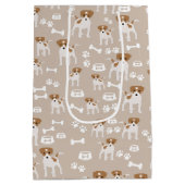 Niedlicher Hund Welpe Paw Druckmuster Mittlere Geschenktüte (Rückseite)