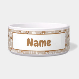 Niedlicher Hund Welpe Paw Druckmuster Napf