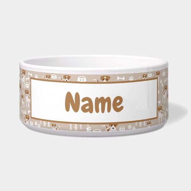 Niedlicher Hund Welpe Paw Druckmuster Napf (Vorderseite)
