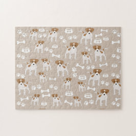 Niedlicher Hund Welpe Paw Druckmuster Puzzle