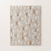 Niedlicher Hund Welpe Paw Druckmuster Puzzle (Vertikal)