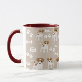 Niedlicher Hund Welpe Paw Druckmuster Tasse