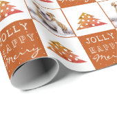 Niedlicher Hund Welpen Typografie Weihnachtsbaum F Geschenkpapier (Rolleneckpunkt)