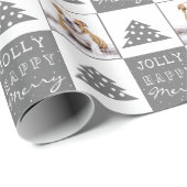 Niedlicher Hund Welpen Typografie Weihnachtsbaum F Geschenkpapier (Rolleneckpunkt)