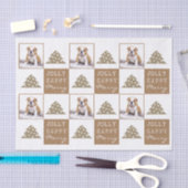 Niedlicher Hund Welpen Typografie Weihnachtsbaum F Seidenpapier (Handwerk)