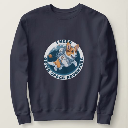 Niedlicher Hund Weltraumabenteuer Sweatshirt (Design vorne)