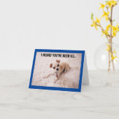 Niedlicher Hund wird gut Grußkarte Karte (Gelbe Blume)