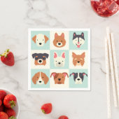 Niedlicher Hund züchtet hellblaues Muster Serviette (Beispiel)