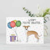 Niedlicher Hund zum Geburtstag Einladung (Stehend Vorderseite)