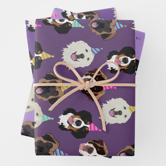 Niedlicher Hund zum Geburtstag Geschenkpapier Set (Beispiel)