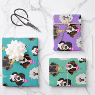 Niedlicher Hund zum Geburtstag Geschenkpapier Set