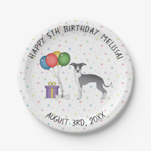 Niedlicher Hund zum Geburtstag Pappteller