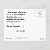 Niedlicher Hund zurück zur Schule Postkarte (Rückseite)