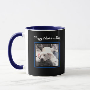 Niedlicher Hund Zwei Foto Navy Blue Valentinstag T Tasse