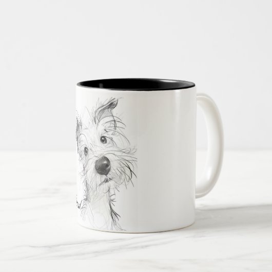 Niedlicher Hund Zweifarbige Tasse (VorderseiteRechts)