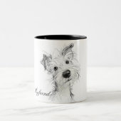 Niedlicher Hund Zweifarbige Tasse (Mittel)