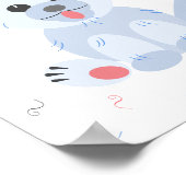 Niedlicher Hunde Cartoon Pink Pastel Personalisier Poster (Ecke)