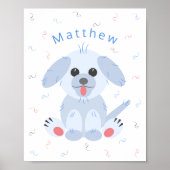 Niedlicher Hunde Cartoon Pink Pastel Personalisier Poster (Vorne)
