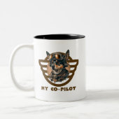 Niedlicher Hunde-Co-Pilot, Cooles Heimtier, Luftfa Zweifarbige Tasse (Links)