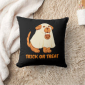 Niedlicher Hunde Ghost Trick oder behandeln Orange Kissen (Decke)