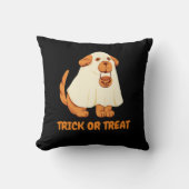Niedlicher Hunde Ghost Trick oder behandeln Orange Kissen (Vorderseite)