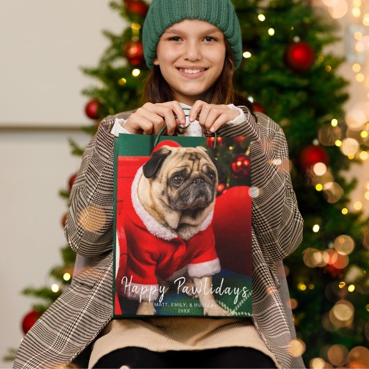 Niedlicher Hunde Haustiere Familie Foto Happy Pawl Mittlere Geschenktüte