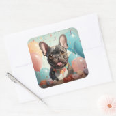 Niedlicher Hundeaufkleber Quadratischer Aufkleber (Umschlag)