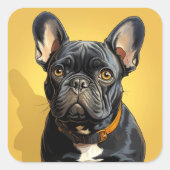 Niedlicher Hundeaufkleber Quadratischer Aufkleber (Vorderseite)