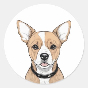 niedlicher Hundeaufkleber Runder Aufkleber
