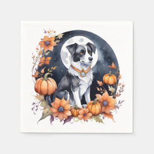 Niedlicher Hundebahn Halloween Blumenmoon - Spooky Serviette