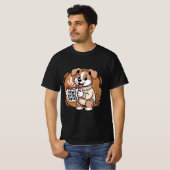 Niedlicher Hundebahn Lover "Paws Before Coffee" T-Shirt (Vorne ganz)