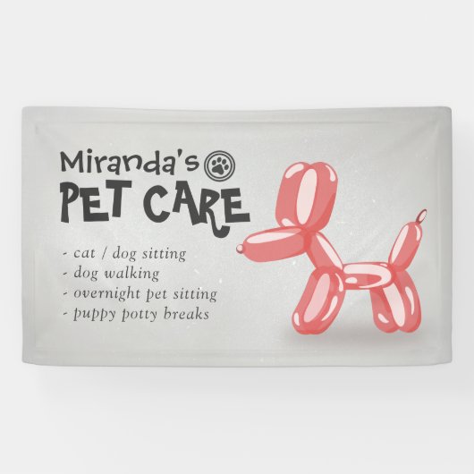 Niedlicher Hundeballon Pflege von Haustieren Pfleg Banner (Horizontal)