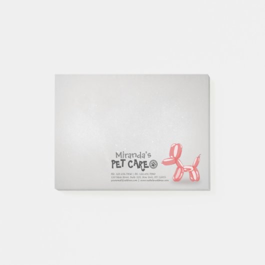 Niedlicher Hundeballon Pflege von Haustieren Pfleg Post-it Klebezettel (Vorderseite)