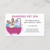 Niedlicher Hundebath Lila Haustier Groomer Visitenkarte (Vorderseite)