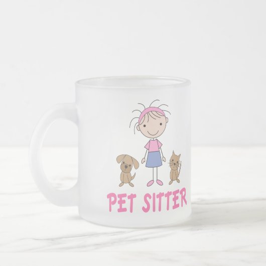 Niedlicher HundeBerufs-HaustierSitter Mattglastasse (Links)