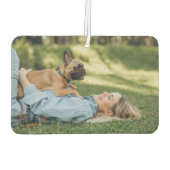 Niedlicher Hundebesitzer personalisiert Autolufterfrischer (Rückseite)