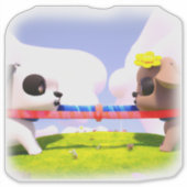 Niedlicher Hundebummel Aufkleber (Vorderseite)