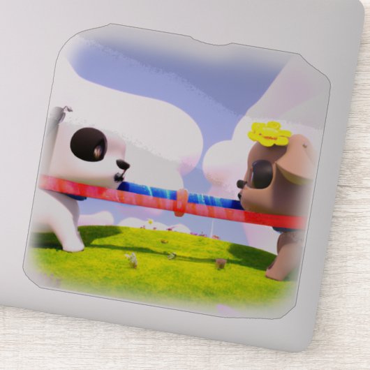 Niedlicher Hundebummel Aufkleber (Detail)