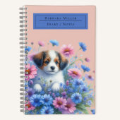 Niedlicher Hundebüt auf dem Weg zurück in die Schu Notizblock (Vorderseite)