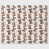 Niedlicher Hundebüt Geschenkpapier (Flach)